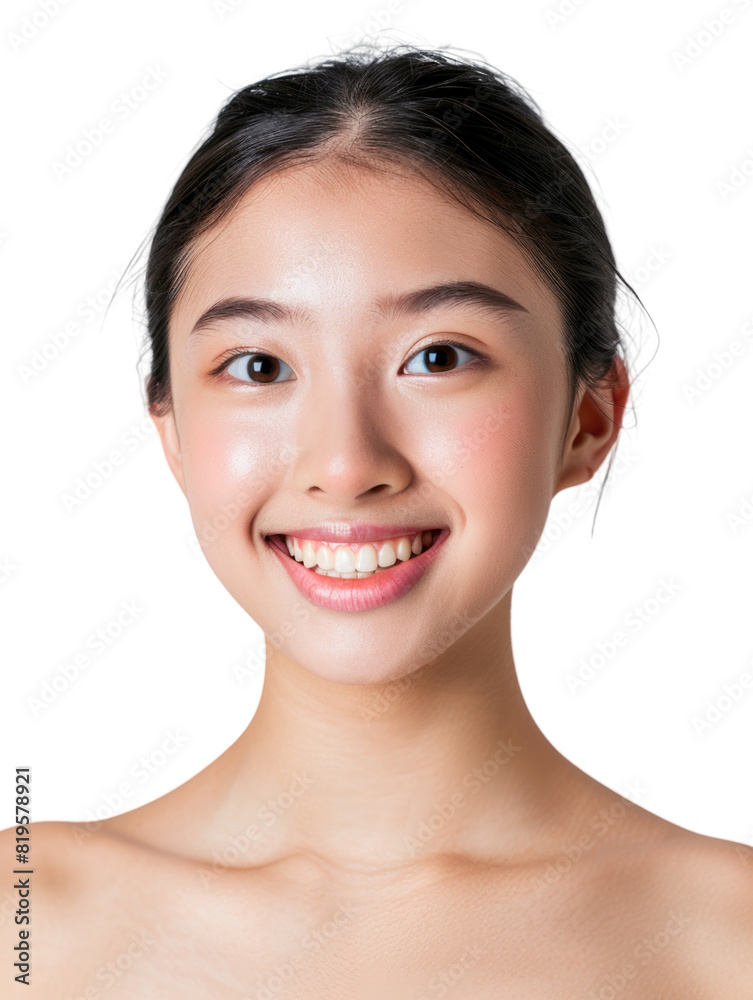 Obraz premium Young and beautiful asian hong kong chinese japanese korean girl transparent background
