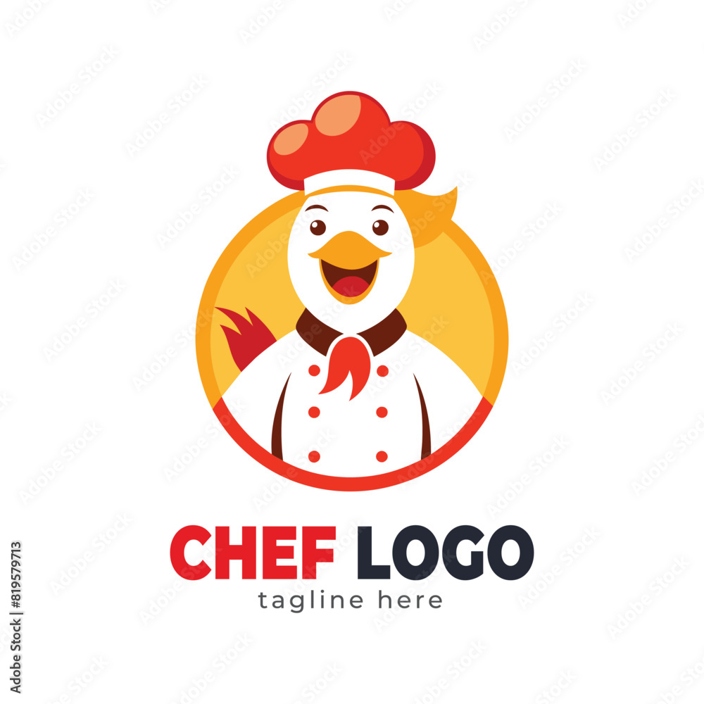 chef hat logo and icon vector design template