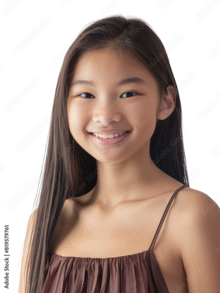 Young and beautiful asian hong kong chinese japanese korean girl transparent background
