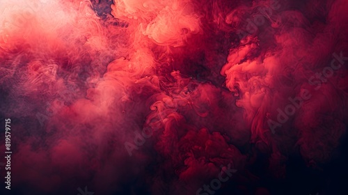 Intense Red Smoke Clouds A Vibrant Display of Color and Texture photo
