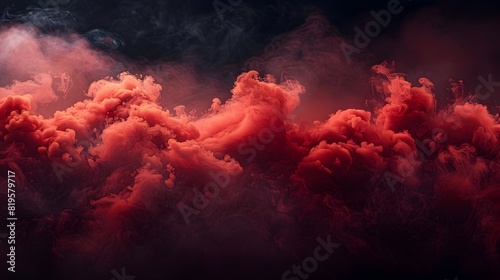 Radiant Energy A Dark Red Smoke Cloud Swirling on a Black Background photo