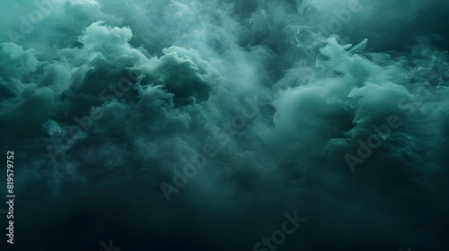 Emerald Smoke Clouds A Radiant and Shimmering Atmospheric Haze photo