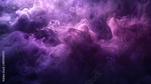 Violet Smoke Clouds Shrouding a Mystical Backdrop photo