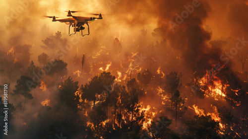 The drone takes pictures of what is happening from above  allowing you to see the destruction from a bird s eye view