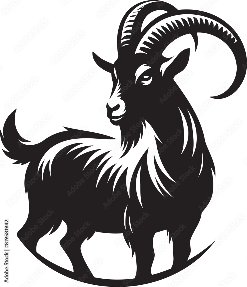 goat Vector,  goat vector illustration, goat emblem design, Goat silhouette