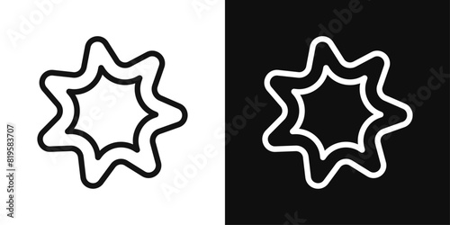 Bahai Icon Set. Vector Symbols for Nine Pointed Star and Persian Symbol. photo