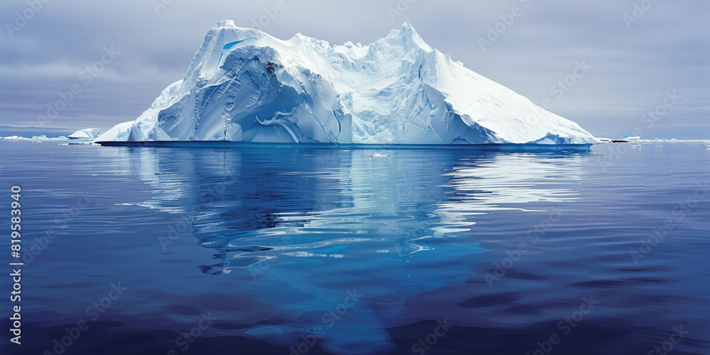 Hidden potential metaphor, challenges, hidden talents work out background inspiration improvement concept. Tip of the iceberg floating a hidden huge block underwater