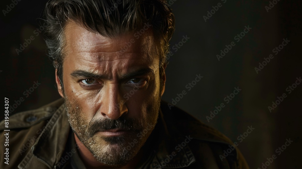 An actor masters the art of subtlety, displaying deep emotions with mere facial nuances. An actor masters the art of subtlety, displaying deep emotions with mere facial nuances.