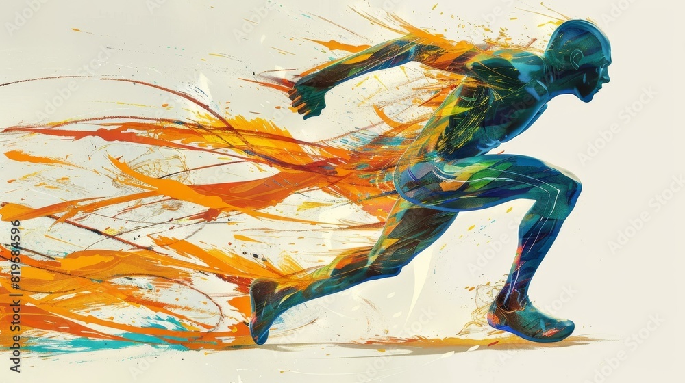 Description  Talented artist using vibrant brushstrokes to evoke movement.