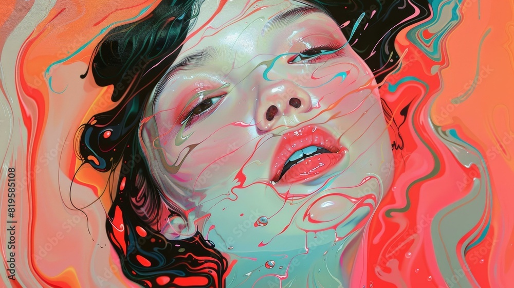 Artist paints emotions in vivid colors, revealing their inner state. Artist paints emotions in vivid colors, revealing their inner state.