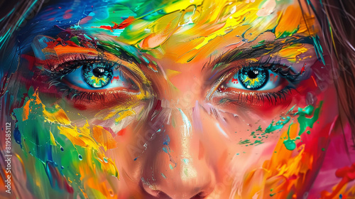 Artist paints emotions in vivid colors, revealing their inner state.