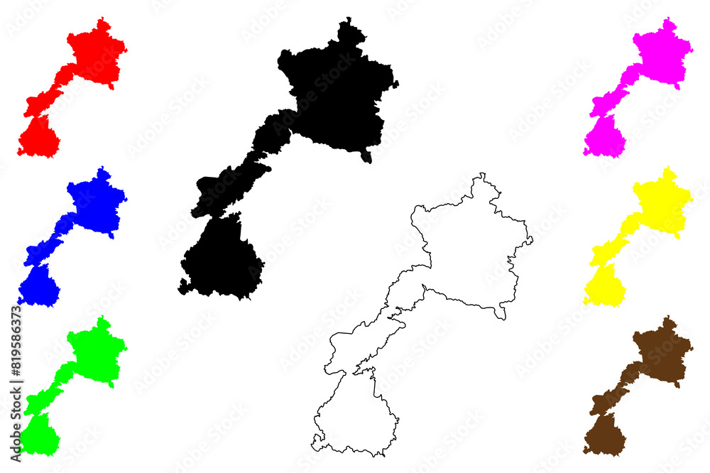 Obraz premium Asinara island (Sardinia, Italian Republic, Italy) map vector illustration, scribble sketch Asinara map