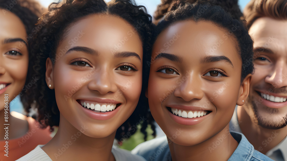 Happy Diverse People Smiling Happy Diverse People Smiling