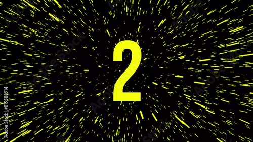 Animation of counting from 1 to 16 against the background of speed in space