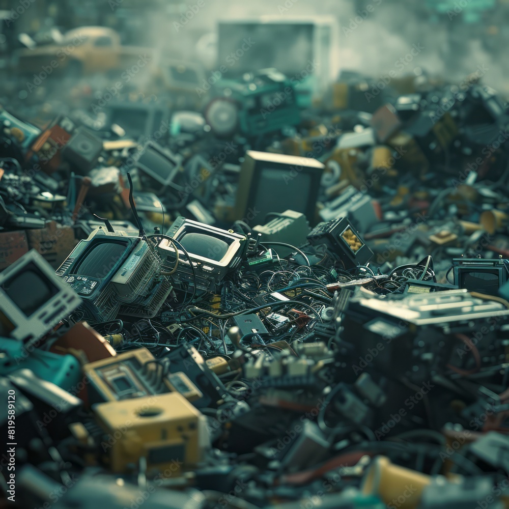 Landfill of computers and computer equipment. Recycling old technology. Landfill of computers and computer equipment. Recycling old technology.
