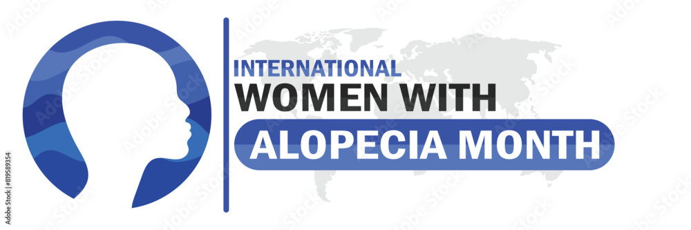 International Women with Alopecia Month Vector illustration. Suitable for greeting card, poster and banner. International Women with Alopecia Month Vector illustration. Suitable for greeting card, poster and banner.