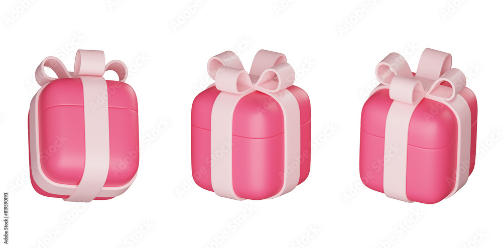 pink gift box 3D render image pink gift box 3D render image