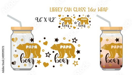 Printable Full wrap for libby class can. Fathers Day pattern