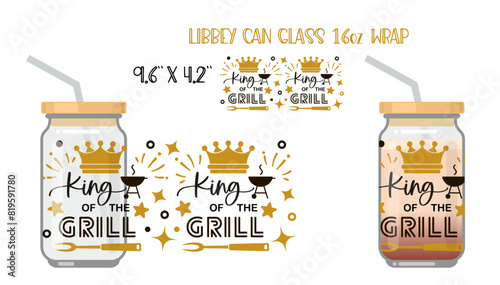 Printable Full wrap for libby class can. King of the Grill