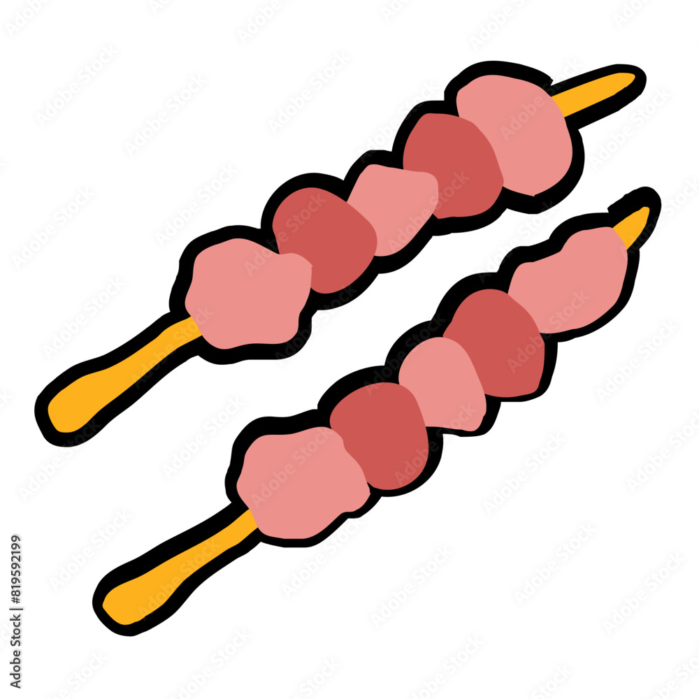 Satay Line Style Icon vector design and illustration template Satay Line Style Icon vector design and illustration template