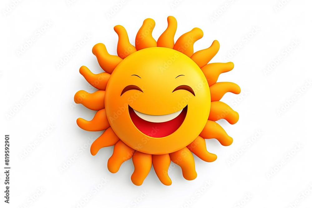 happy smiling sun on white background. Generative Ai happy smiling sun on white background. Generative Ai