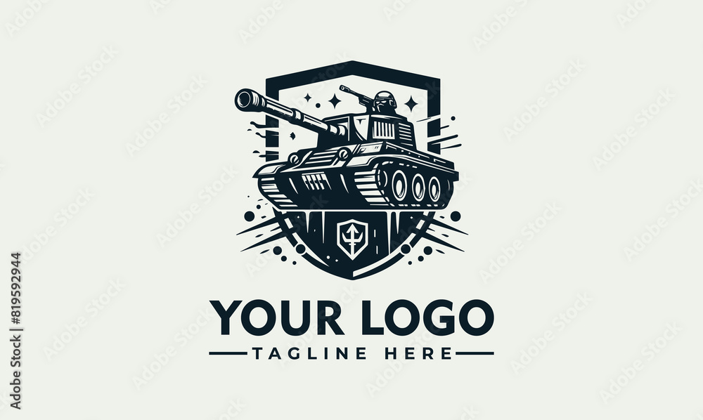 tank war vector logo illustration