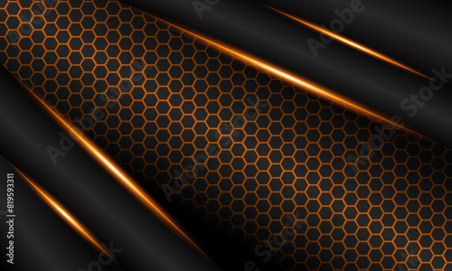 orange abstract background hexagonal