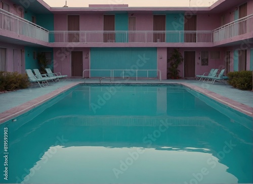 "Pool motel aesthetic, created with generative AI"