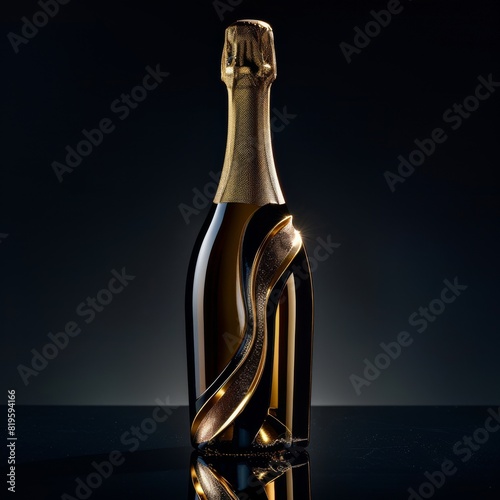 Indulge in our luxurious limitededition champagne adorned with a stunning golden design, Generated by AI photo
