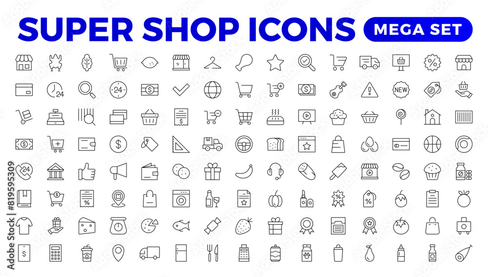 E-Commerce set of web icons in line style. Online shopping icons for web and mobile app. Business, mobile shop, digital marketing, bank card, gifts, sale, delivery. Vector illustration E-Commerce set of web icons in line style. Online shopping icons for web and mobile app. Business, mobile shop, digital marketing, bank card, gifts, sale, delivery. Vector illustration