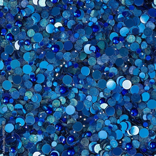A luxury royal blue seamless pattern, featuring bright blue glitter and blue sequins, perfect for elegant craft designs. AI generated