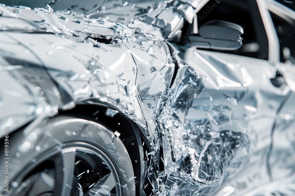 A car is shown with its hood open and the interior is destroyed A car is shown with its hood open and the interior is destroyed