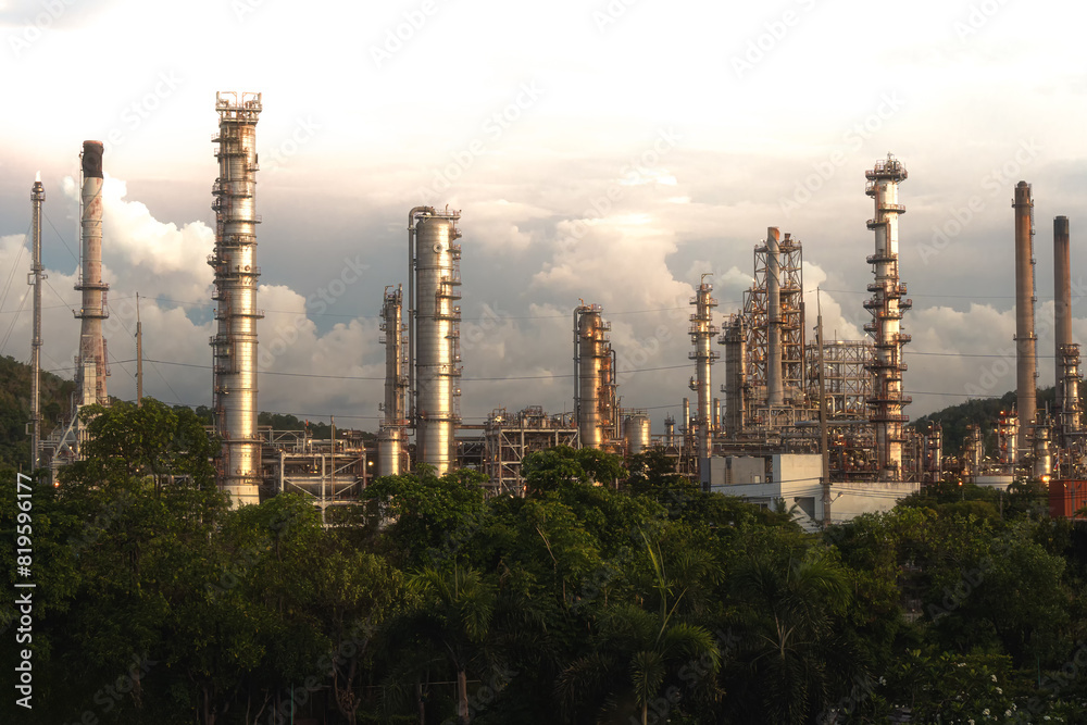 Oil refinery innovation technology station background. Oil refinery innovation technology station background.