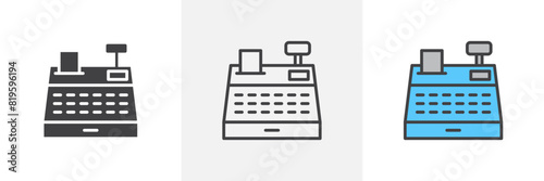 Point of Sale Icon Set. Symbols for Cash Registers and Checkout Counters.