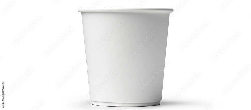 White cup with lid on white surface White cup with lid on white surface