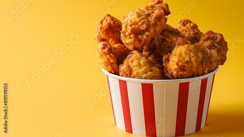 A bucket of fried chicken