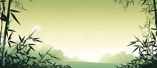 Bamboo Tree with Sun Background