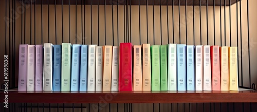 Wooden shelf filled with various books