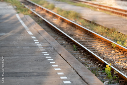 Beautiful railroad or railway station background.