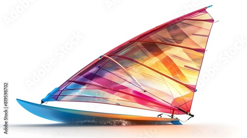 Windsurfing Sail in Isolation on Pure White Background Adventures Essential Element