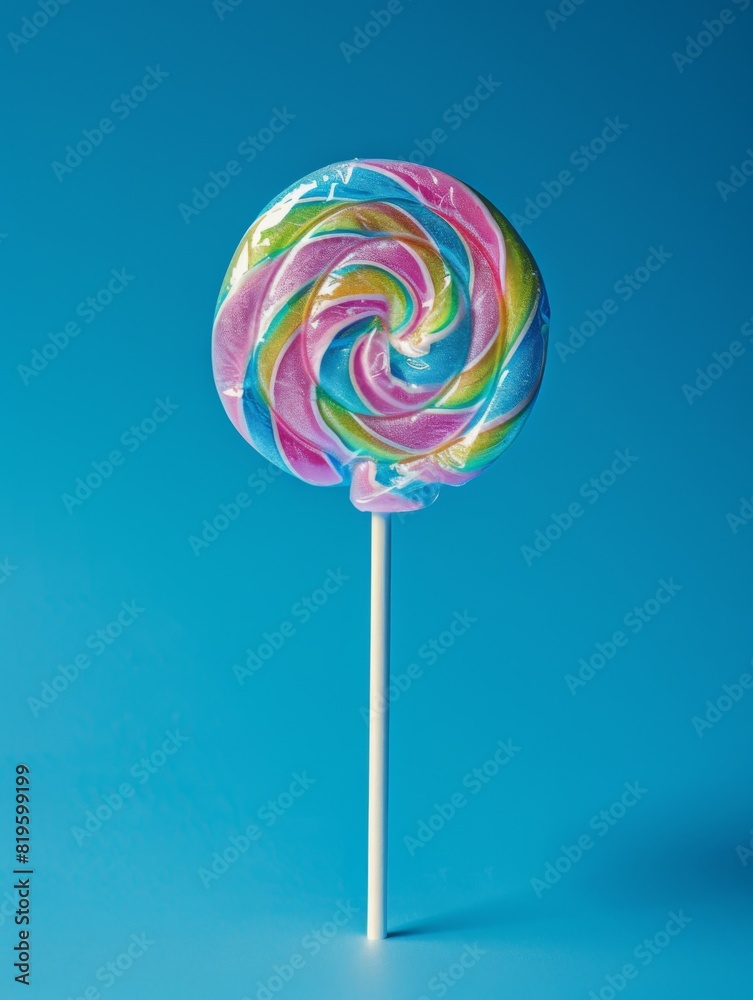 Lollipop on a blue background. Lollipop on a blue background.