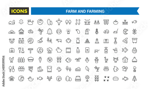 Farm and Farming, Agriculture icon set. Editable vector icon and illustration.