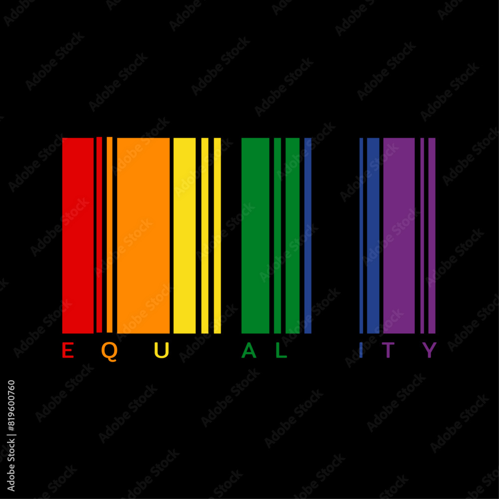 Fototapeta premium Pride month Bar code Vector, Rainbow graphic element, LGBT symbol icon for decoration and editable