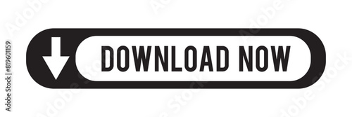 Black download button with download icon isolated on a white background. black download button PNG