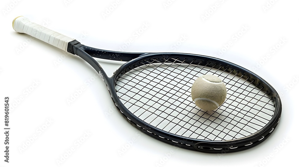 Athlete AAA Showcasing Mastery with Squash Racket on White Background