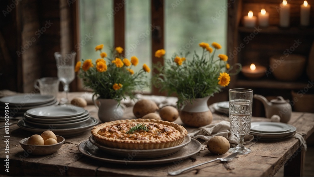 Porkhivnyk - Mushroom and potato pie. Porkhivnyk - Mushroom and potato pie.