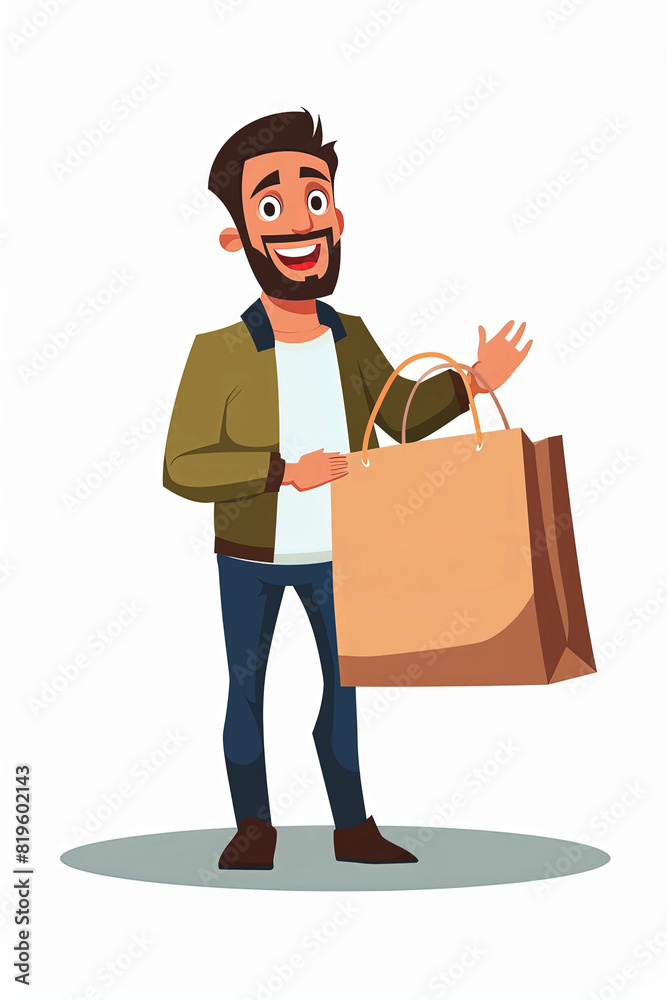 Happy shopping people in vector illustration style Happy shopping people in vector illustration style