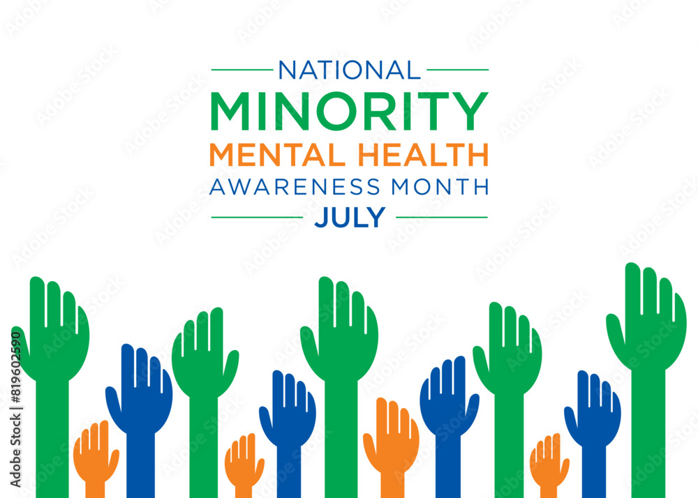 Fototapeta premium National Minority Mental Health Awareness Month, observed every July in the United States, aims to shed light on the unique mental health challenges faced by racial and ethnic minority groups. 