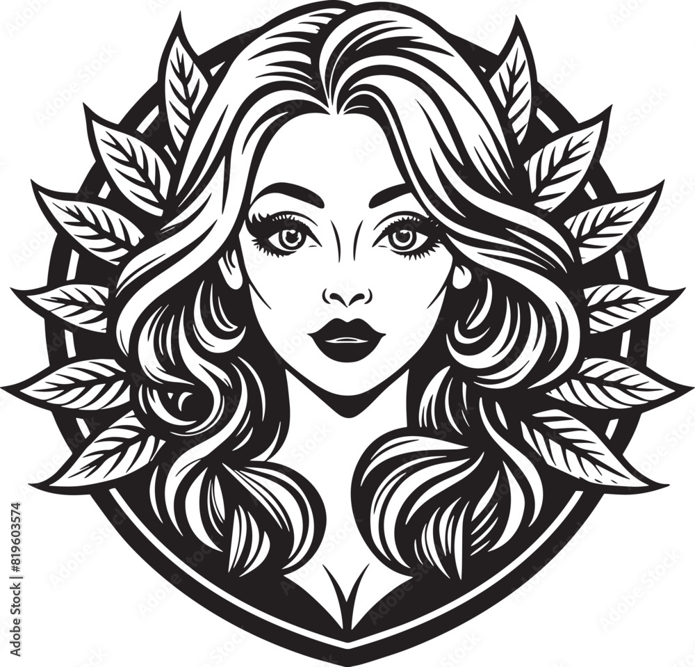 Beauty and makeup logo illustration black and white Beauty and makeup logo illustration black and white