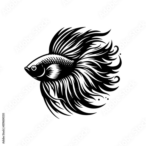 Versatile Angelfish Silhouette for Crafting, Printing, and Digital Use - minimalist angelfish vector
